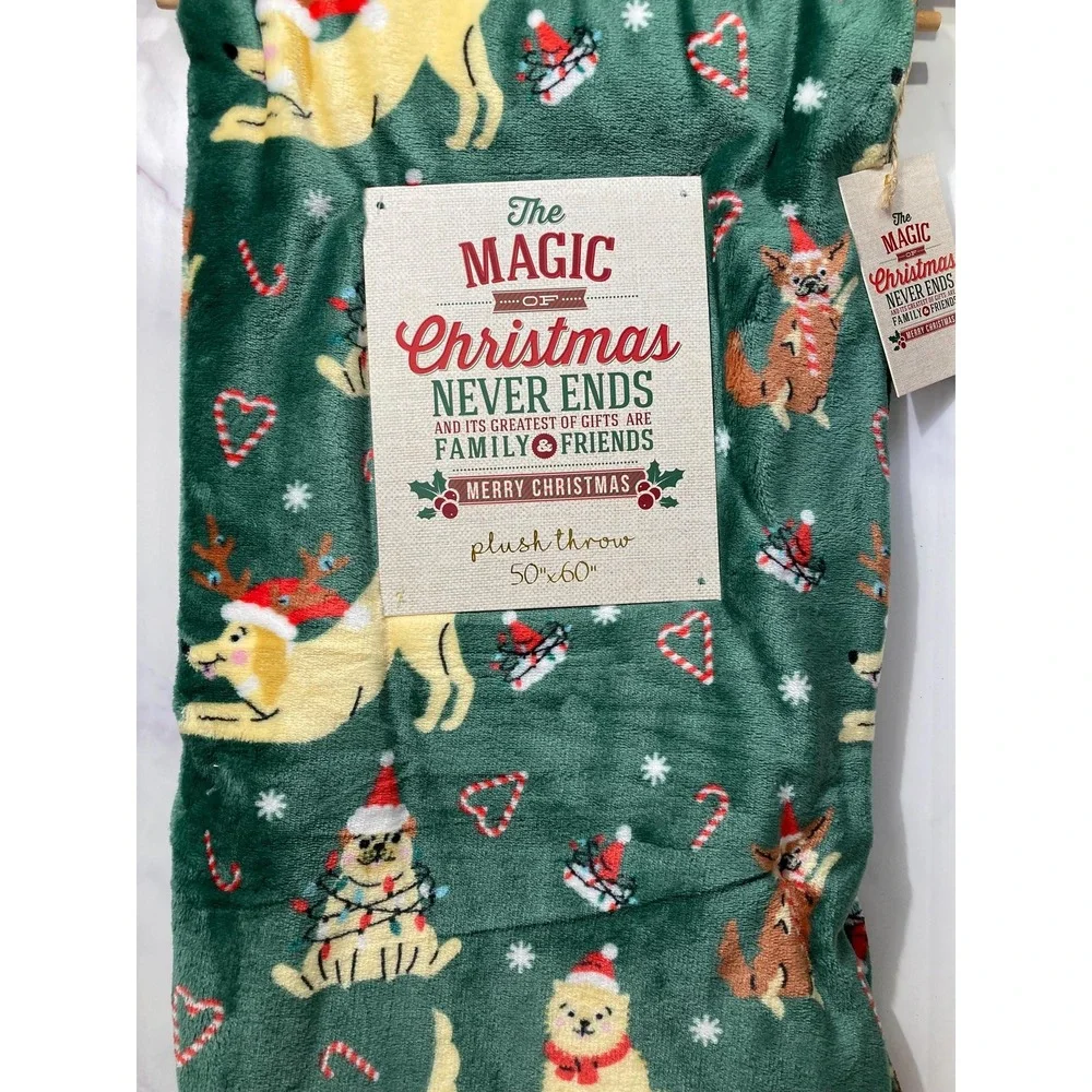 Christmas Throw With Dogs On It New Adorable Design